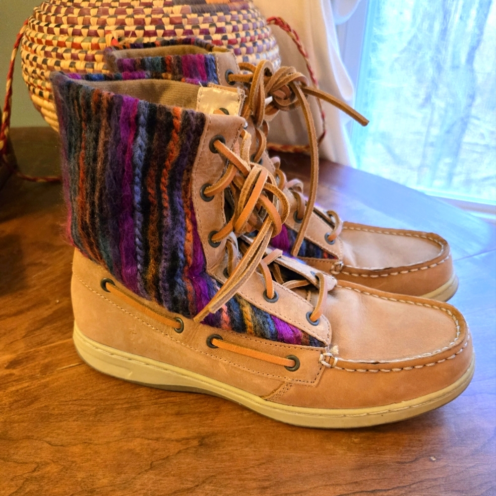Lace-up, Boot Colorful Fabric 7